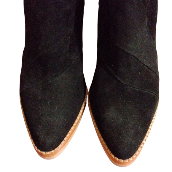 NEW Lolacruz Lure Black Suede Ankle Boots Platform Heeled Booties Size 7 - Picture 4 of 11